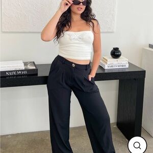Molly Green shirt - cream cropped furry tank w/butterfly appliqué